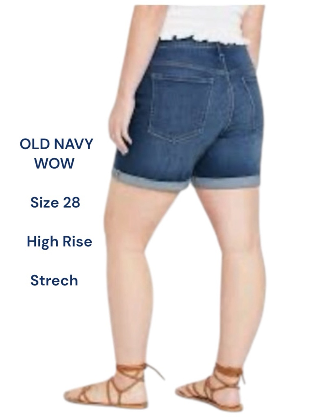 Old Navy WOW Jean Shorts Medium Wash  Denim Roll-Cuff  Women’s Plus Size 28